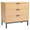 Chest of 3 Drawers Wood Bedside Table Cabinet Desk Bedroom Furniture Metal Legs