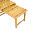 Folding Sun Lounger Bamboo Deck Reclining Chair Retractable Footrest In/Outdoor