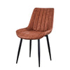 2x Dining Chairs Faux Leather Brown PU Padded Metal legs Restaurant Chair