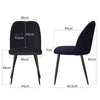Set of 2,4,6 Velvet Suede Dining Chairs Upholstered seat Ergnomic with Metal Leg