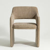 Nevada Dining Chair Beige Mocha Fully Upholstered Block Curved Frame