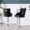 Swivel Velvet Breakfast Bar Stool Chairs Seat Lion Knocker Back Chrome Footrest