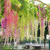 12/24pcs Artificial Wisteria Vine Ivy Garland Foliage Plant Trailing Silk Flower