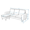 Modern L-Shaped Corner Sofa 2 3 Seater Armchair Couch With Footstool