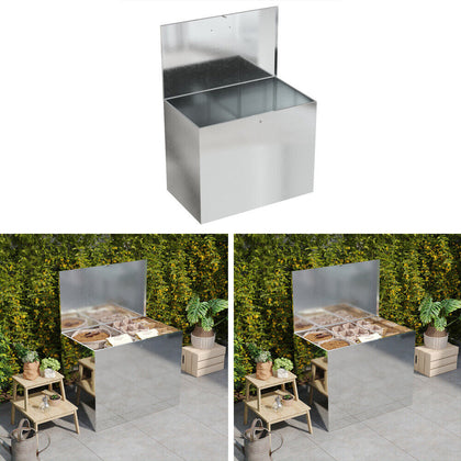 64L Feed Bins Storage Galvanised Metal Waterproof Outdoor 1/2/3 Compartments UK