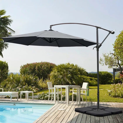 10ft Sunshade Outdoor Cantilever Patio Umbrella 6 Sturdy Ribs for Garden Kdlioyk