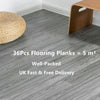 36PCS Modern Oak Wood Plank Flooring Self-adhesive PVC Floor Tiles Kitchen UK