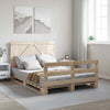 Bed Frame with Headboard 140 x 200 Solid Pine Wood, Bed, Bedroom C4K8