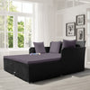 Rattan Garden Daybed Furniture Set Patio Sun Bed 2 Seater Lounger with Cushions