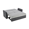 Grey Faux Suede Sofa Bed Pull Out Two Seater - Rhona