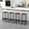 Set of 4 Bar Stool Set 72cm Backless Bar Chairs with Metal Legs & Footrest