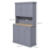 Grey Kitchen Storage Cabinet w Drawer Shelves Cupboards Pantry Unit Freestanding