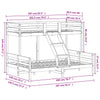 Bunk Bed, 90 x 200/140 x 200 , Waxy Brown, Pine R8D8
