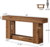 63-Inch Console Table, Farmhouse Solid Wood Entryway Table with U-Shaped Base