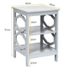 Set of 2 3-Tier Nightstand Sofa Bed Side Table Storage Display Stand with Shelf