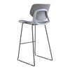2X Grey Breakfast Bar Stools Modern Pub Chair Kitchen Metal Leg 70cm Seat Height
