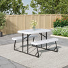 Kids Table and Chairs Set Folding Children Dinner and Learning Table Bench Chair