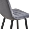 Set of 2 Velvet Bar Stools Chairs High Back Footrest Backrest Metal Legs Pub