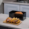 Large Bread Bin with Bamboo Lid Chopping Board Kitchen Storage Loaf Container