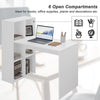 Computer Desk Corner Study Writing Table Workstation with 6 Open Compartments