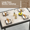 Indoor Modern Breakfast Table w/ Faux Marble Tabletop-Grey