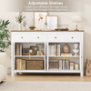 Sideboard Storage Cabinet White 2 Large Drawers 4 Doors Kitchen Living Room Unit