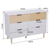 Modern Chest of Drawers Bamboo Storage Cabinet w/6 Drawers Home Floor Sideboard