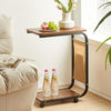 C Shaped Side Table for Sofa Coffee End Tables Bedside Tables with Storage Bag