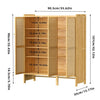 XL Rattan Shoe Cabinet with Doors with Flexible Adjustable Shelves Large Capacit