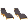 Loungers 2 pcs, Recliner Garden Chair for Outdoor, Sunbed with Dark Grey U8W3