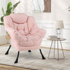 Home Office Accent Sofa Chair Leisure Lounge Armchair with Stool-Pink