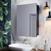 LED Bathroom Mirror Cabinet Shaver Socket Illuminated Button Black Iron Frame