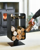 Contemporary Black Log and Kindling Store
