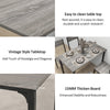 4 Piece Dining Table and Chairs Set Metal Frame Kitchen Table with 4 Seat Grey
