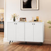 Mid Century Modern 4-Door Cabinet Buffet Sideboard-White