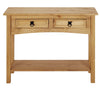 Console Table 2 Drawer Corona Hall Mexican Solid Pine Waxed