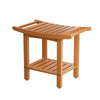 Shower Bath Seat Chair Stool Bench Non-Slip Safe Seat w/ Storage Shelf Organizer