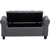 Linen Upholstered Ottoman Stool Bed End Chair Storage Box Side Window Bench Seat
