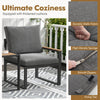 3Pcs Outdoor Conversation Set Garden Patio Furniture Chair Table Set w/Cushions