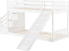 3ft Bunk Bed with Stairs and Slide, Solid Pine Wood Frame, Children Bed White