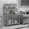 Stainless Steel Kitchen Commercial Prep Table Overshelf Catering Worktop Bench