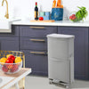 Kitchen Rubbish Waste Bin Recycling Dual Multi Compartment Pedal Dustbins Wheels