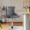 Matt Grey Gas Lift Swivel Fabric Kitchen Breakfast Bar Stool High Chair Pub