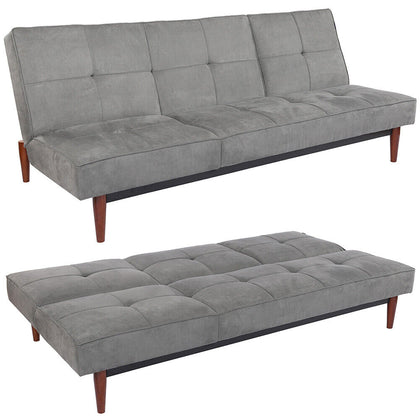 3 Seater Living Room Click Clack Sofa Bed Velvet Convertible Double Sleeper Bed