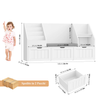 Childrens Bookshelf Storage Bench with Drawers Shelves Reading Seat White 140cm