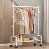 Black Metal Clothes Rail Rack Garment Stand Corner Open Wardrobe with Shelf