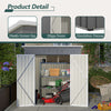 Garden Shed Pent Roof 4X6FT Metal Free Foundation Base Storage House Grey