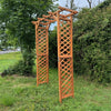 Wooden Garden Arch Pergola Feature Archway Natural with Square Top (Tan) Trellis
