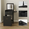 Modern Dressing Vanity Table Set with LED Mirror Stool Side Panel 2 Drawers