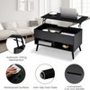 Coffee Table With Storage Lift Top Up Drawer Shelf Wooden Living Room Furniture